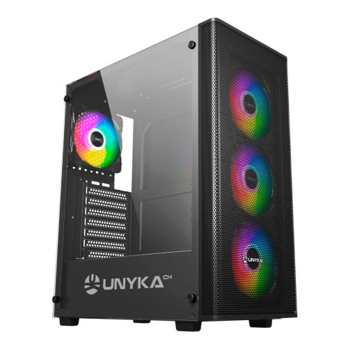UNYKAch Caixa ATX MIR 100 (Vidro Temperado + 4 Fans ARGB) UK511303 by Unyka