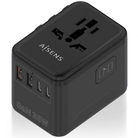 Aisens ASPS-2A3C09-BK Universal GaN Travel Wall Charger ASPS-2A3C09-BK by Aisens