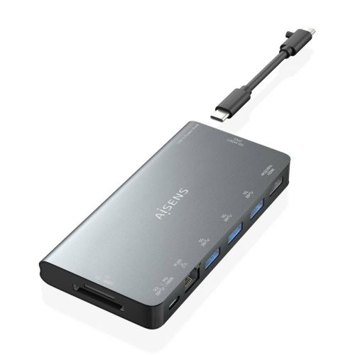 Aisens ASUC-8P015-GR Base & Duplicador de portas Type-C Cinzento ASUC-8P015-GR by Aisens