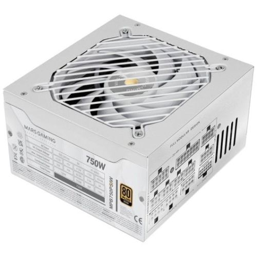 Mars Gaming MPB750PSIW Fonte de alimentação 750W ATX 3.1 PCIe 5.1 80 Plus Gold Branca MPB750PSIW by Mars Gaming