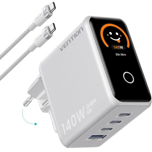 Vention Carregador GaN 140W 3xUSB-C TZ-FCOI0-EU TZ-FCOI0-EU by Vention