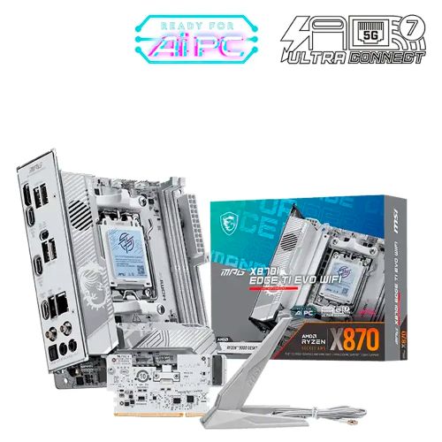 MSI MPG X870I EDGE TI EVO WIFI Motherboard Mini-ITX AM5 X870 DDR5 7E50-001R by MSI