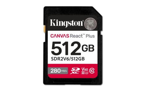 Kingston Canvas React Plus 512GB Cartao SDXC UHS-II SDR2V6/512GB by Kingston