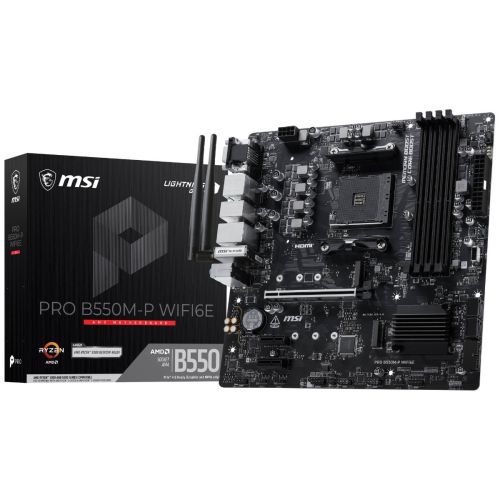 MSI Motherboard PRO B550M-P WiFi 6E AM4 mATX 7C95-202R by MSI